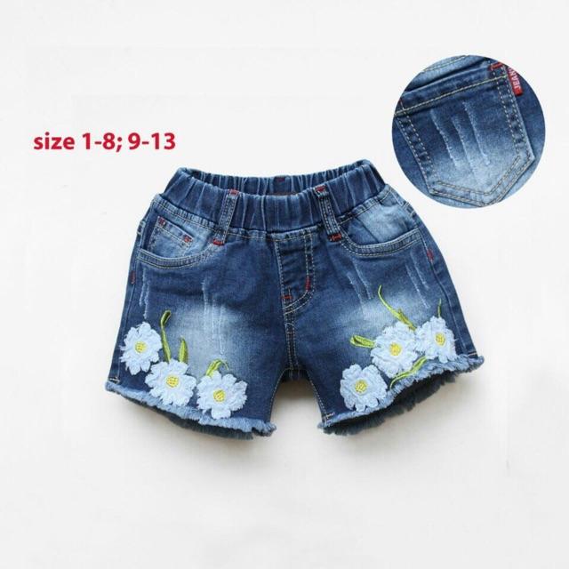 Quần jean co giãn thêu hoa cao cấp
