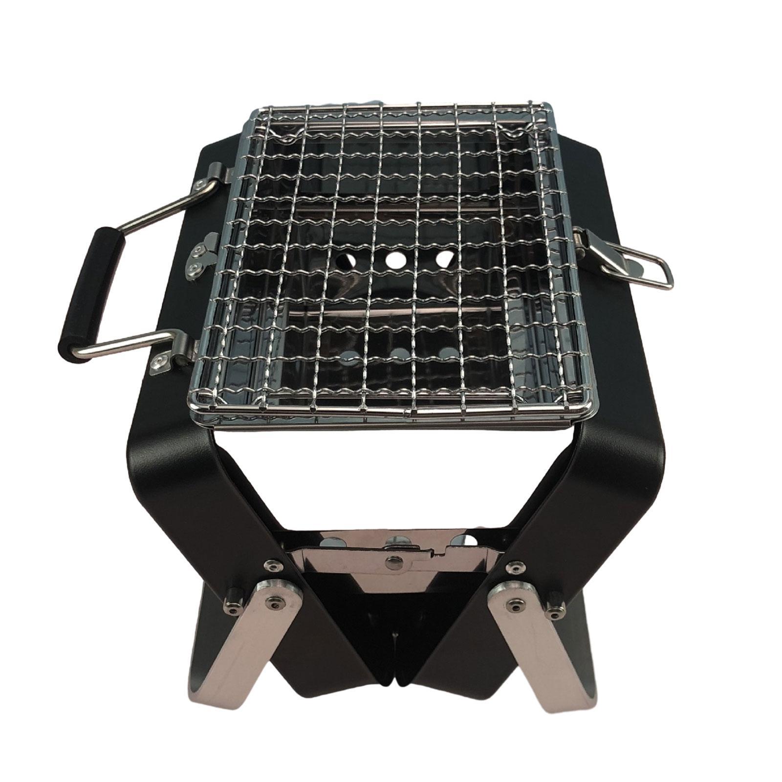 Portable Grill Foldable Stainless Steel Camping Grill Barbecue Grill for Travel, Campfire , Home