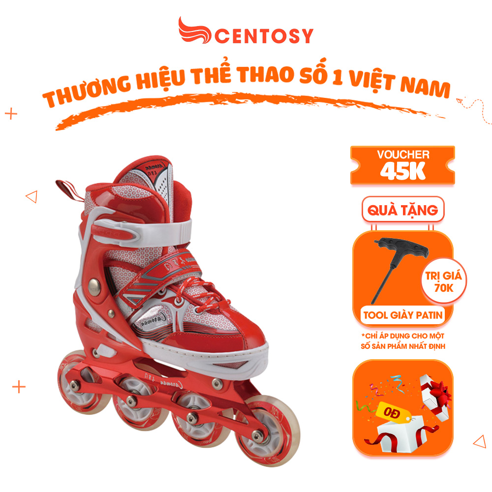 Giày Patin Trẻ Em Centosy Caroman K600 - Có Bánh Phát Sáng, Phanh Chân An Toàn