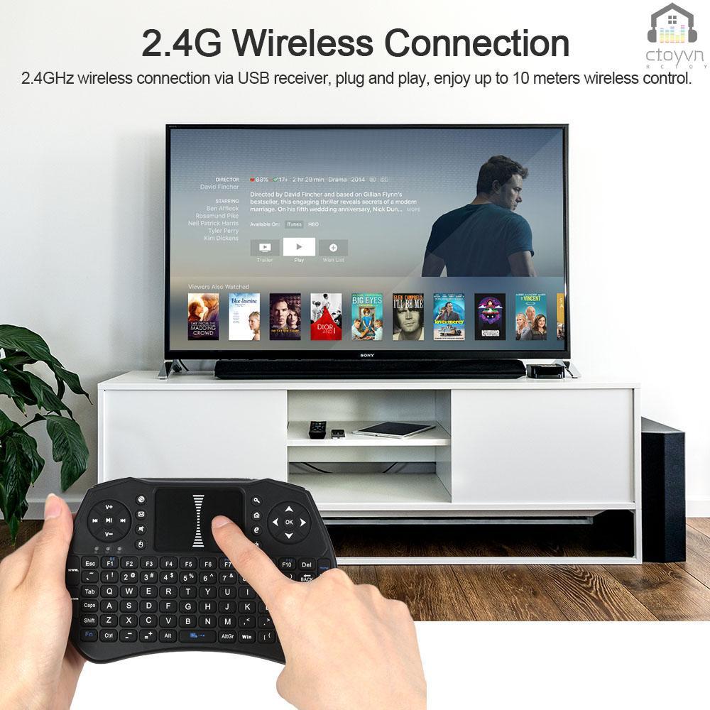 Bàn phím + chuột bay không dây 2.4GHz cho Android TV BOX PC Smart TV