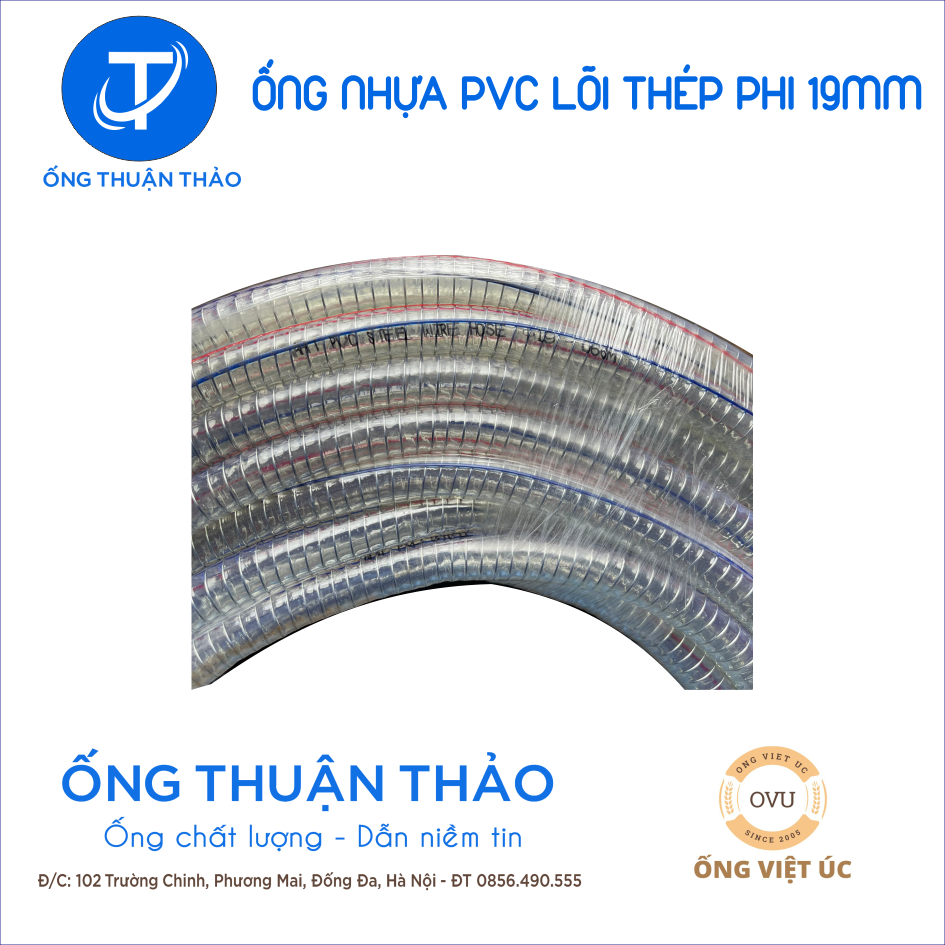 Ống Nhựa PVC Lõi Thép Phi 19mm cuộn 100 mét - Hàng Nhập Khẩu