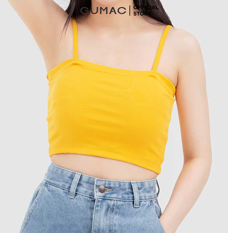 Áo croptop nữ GUMAC ATB11009 2 dây