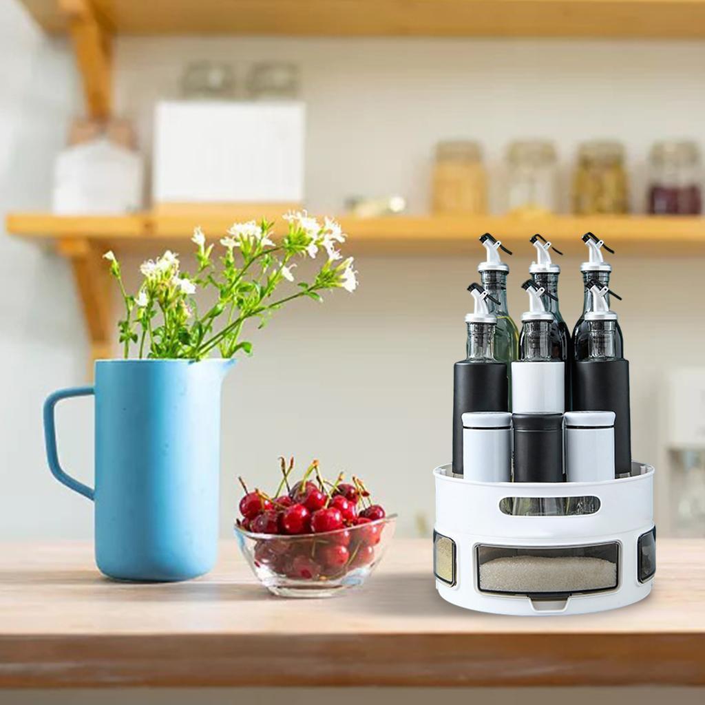 Turntable Rotating Spice Racks Display Stand for Home Kitchen