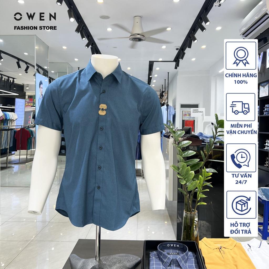 Áo Sơ mi Owen nam ngắn tay dáng Slimfit sợi Bamboo cao cấp mềm mịn mát AS230187N