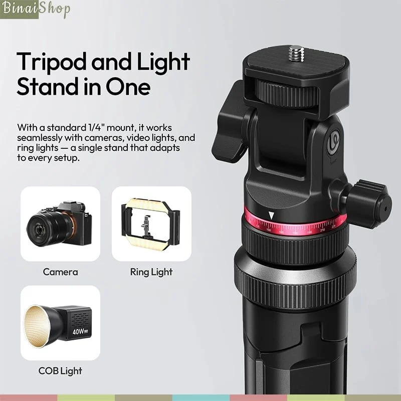 Ulanzi MT-80 - Tripod Đa Năng Auto Open Hợp Kim Nhôm Cao 2.13m, Ball Head 360° Cho Máy Ảnh, Máy Quay, Đèn Studio- Hàng chính hãng