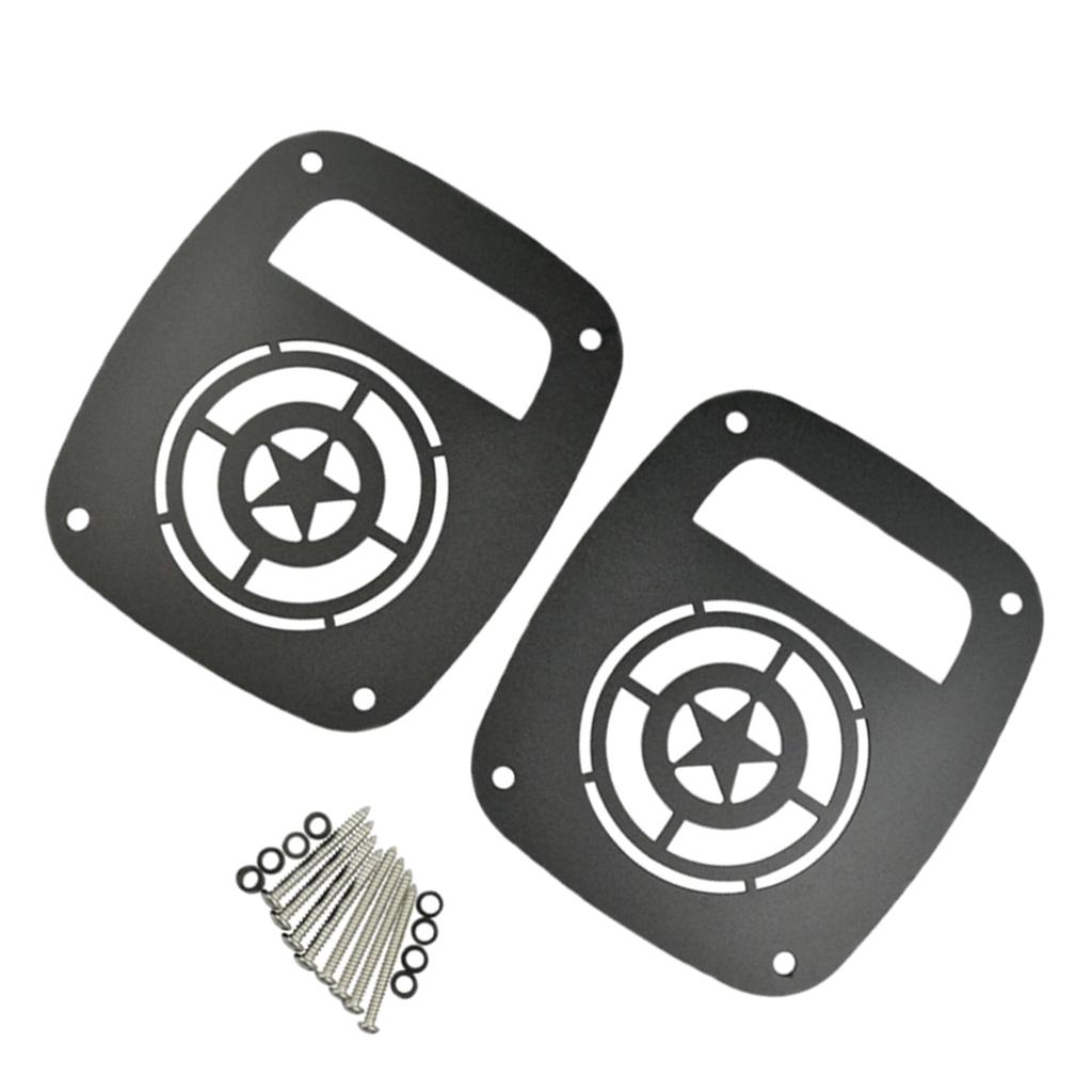2Pcs Tail Light Cover Rear Lamp Protector Guard For Jeep Wrangler TJ Black