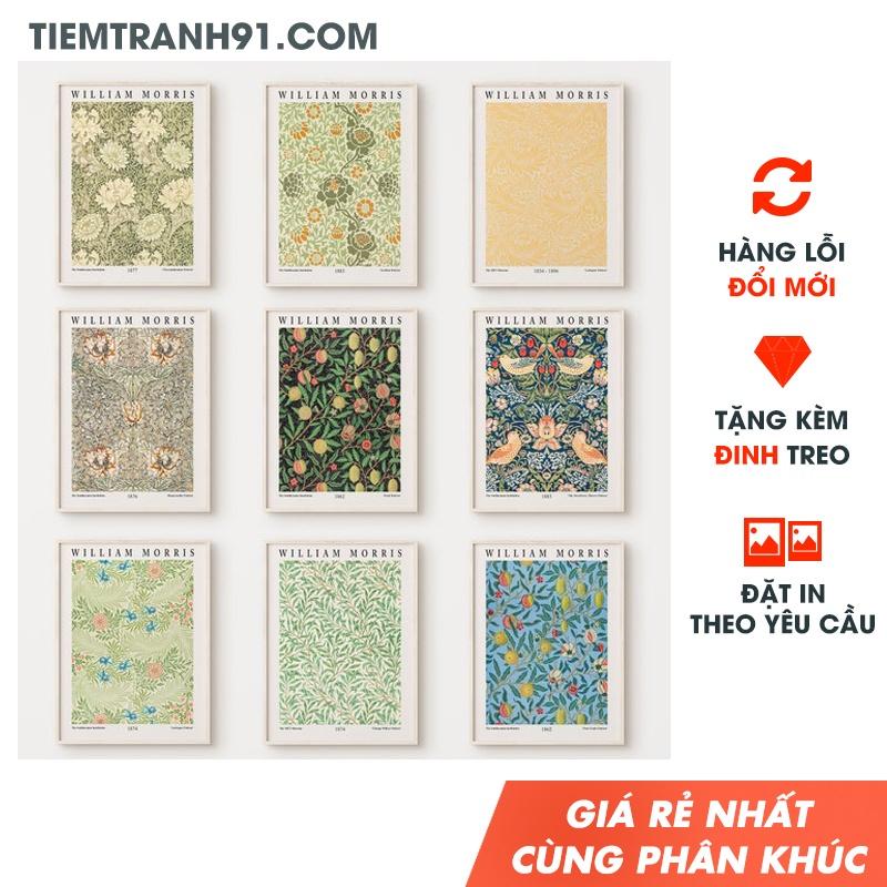 Tranh treo tường nghệ thuật, tranh William Morris - Tặng kèm đinh treo tranh - TIỆM TRANH 91