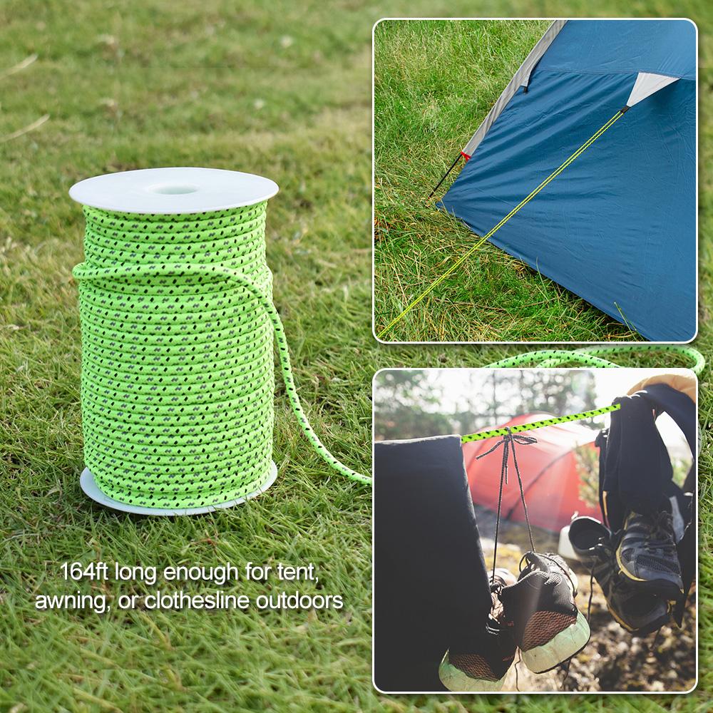 50m Dây Paracord phản quang, buộc bánh răng ngoài trời 1 dùng cho việc dựng lều, túi treo đồ, chèo thuyền, dây sinh tồn, v.v.