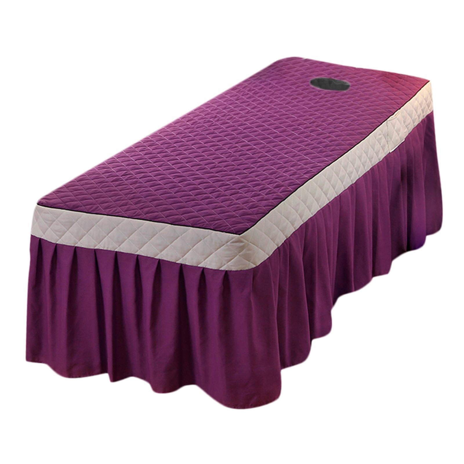 SPA Massage Table Skirt Beauty Bed Quilted Sheet with Valance