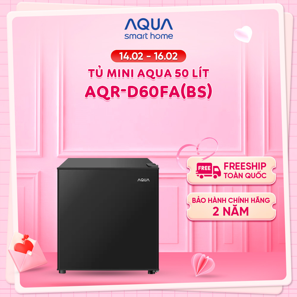 Tủ lạnh Aqua 50 lít AQR-D60FA(BS) - Freeship toàn quốc - Hàng chính hãng - Bảo hành 2 năm