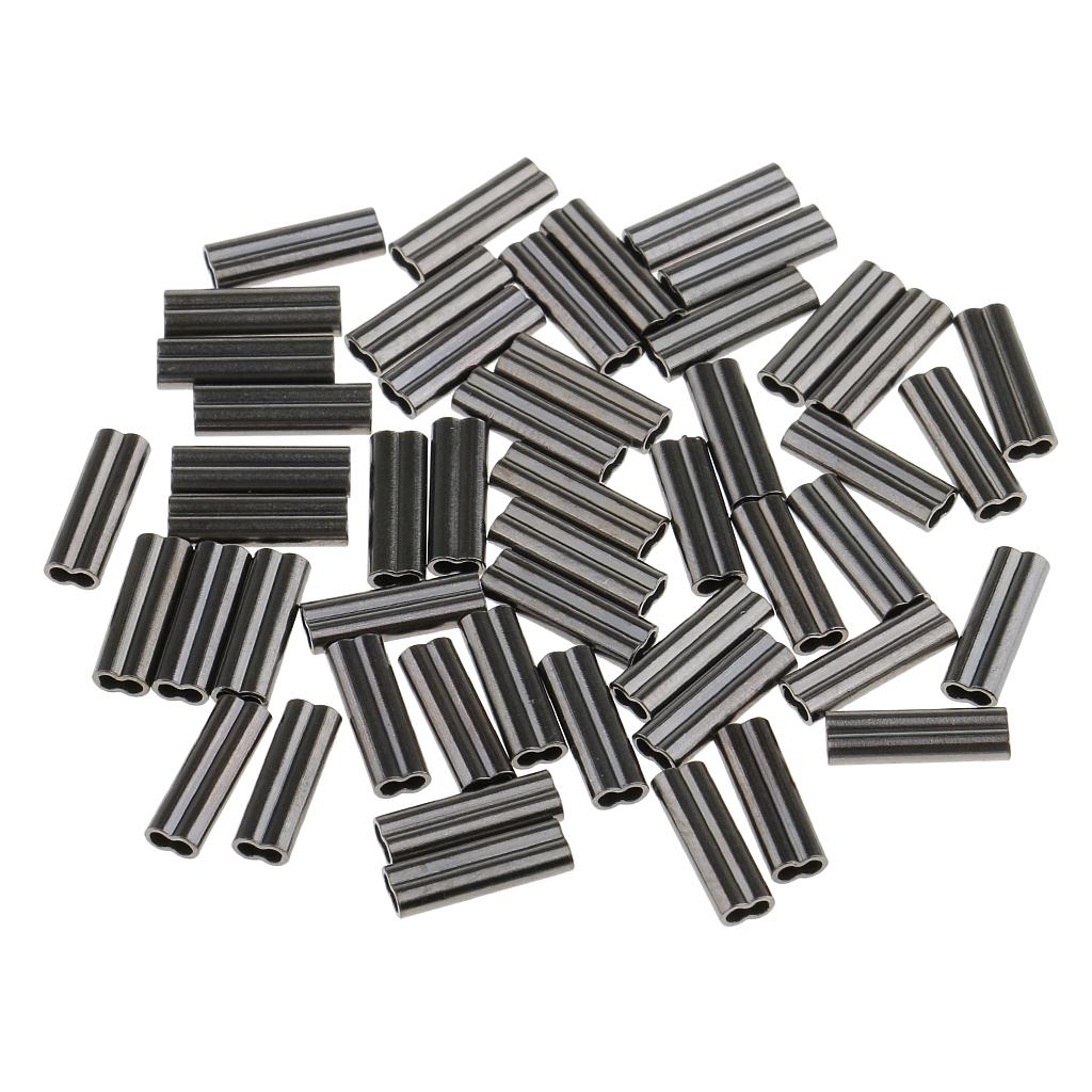 Double Barrel Copper Crimp Sleeves Fishing Crimps for Rig Making 1.2/0.8/1mm