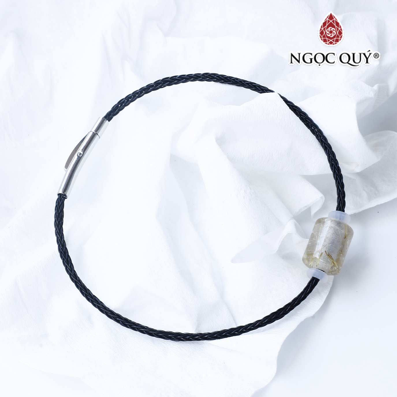 Vòng dây thép đá thạch anh tóc vàng mệnh thủy, kim - Ngọc Quý Gemstones