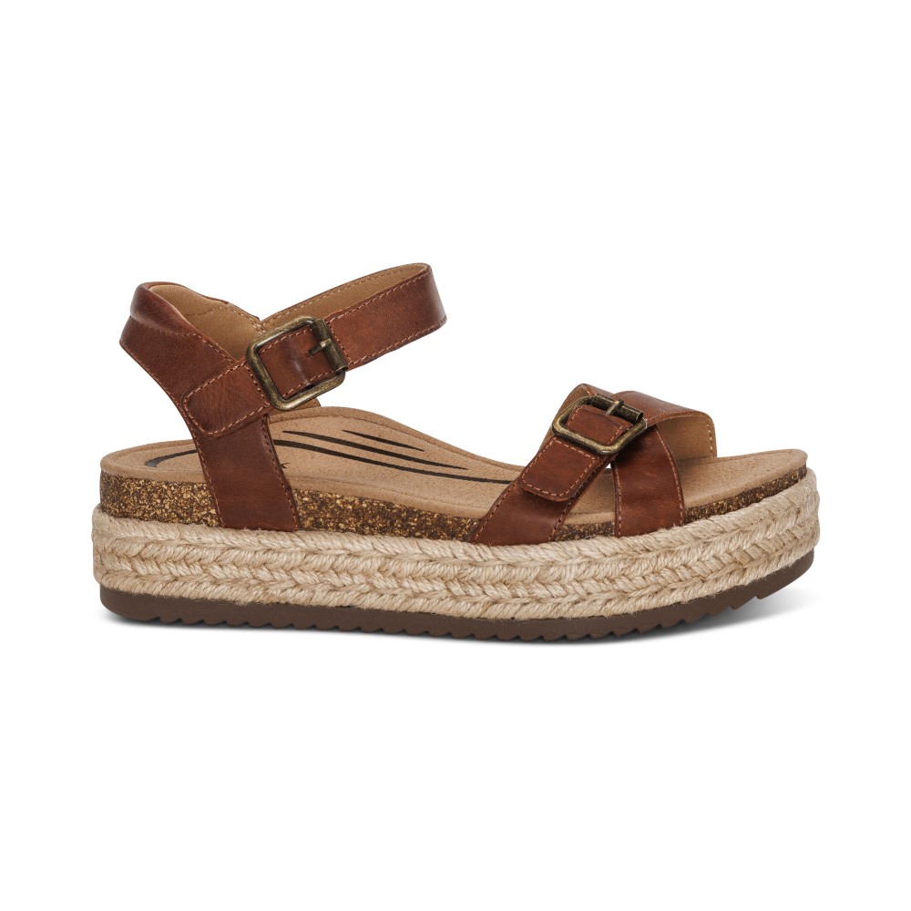 Sandal sức khỏe nữ Aetrex Paula Walnut