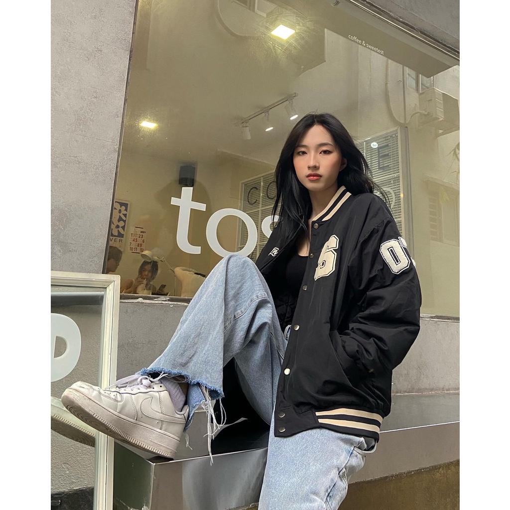 Áo Khoác Bomber 07 SEVENIZA Form Rộng Chất Dù 2 Lớp Dày Dặn Chữ Thêu Nổi Unisex