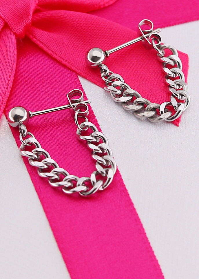 Bông tai nam sợi mắt xích