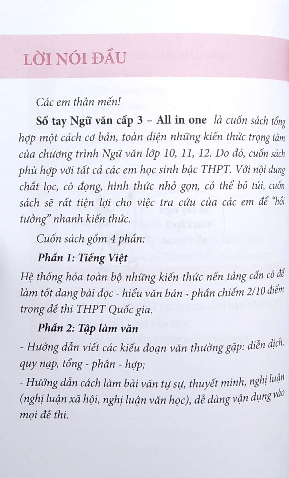 All In One - Sổ Tay Ngữ Văn Cấp 3