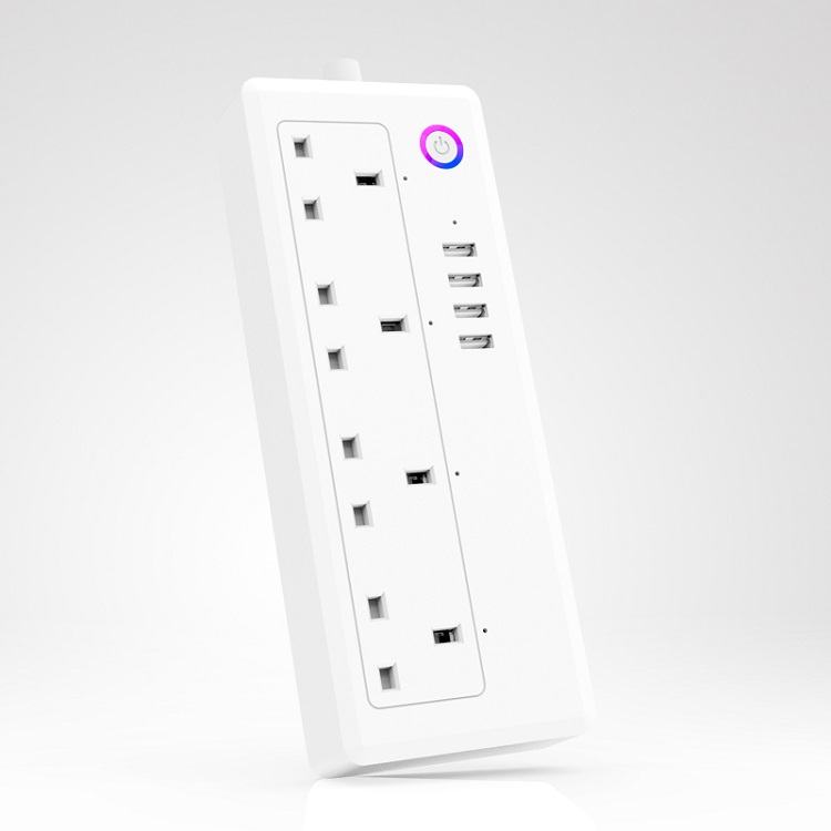 Ổ cắm ĐKTX Wifi 4 ổ cắm với 4 công tắc