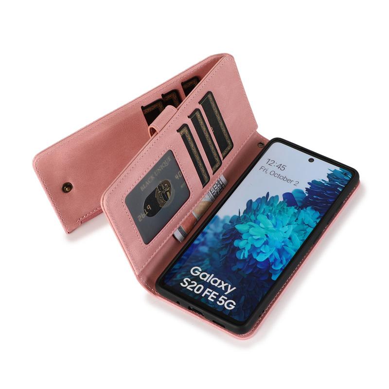 Bao da điện thoại từ tính có ngăn cắm thẻ cho Samsung S21+ Plus Ultra A12 A32 A42 A52 A72
