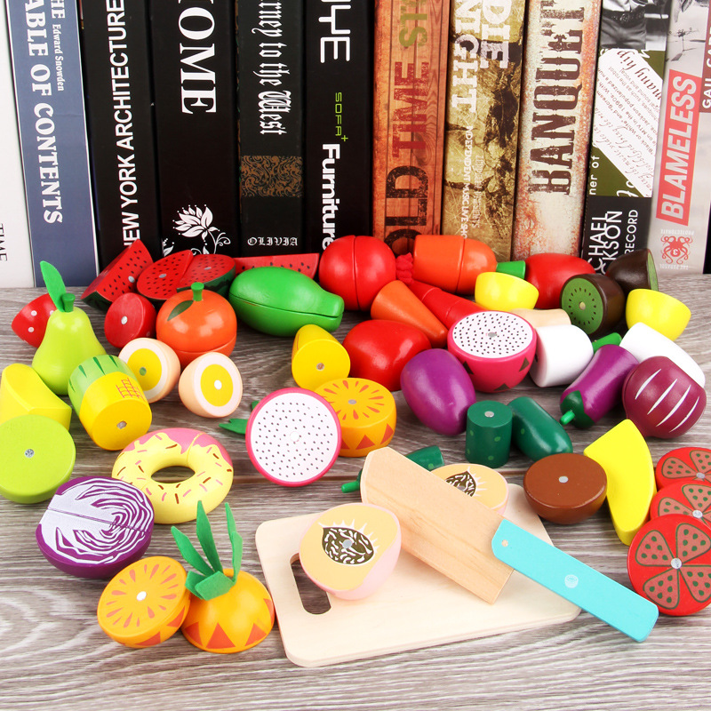 Đồ Chơi Hộp Cắt Củ Quả Wooden Fruit, Vegetables Game - 20 chi tiết