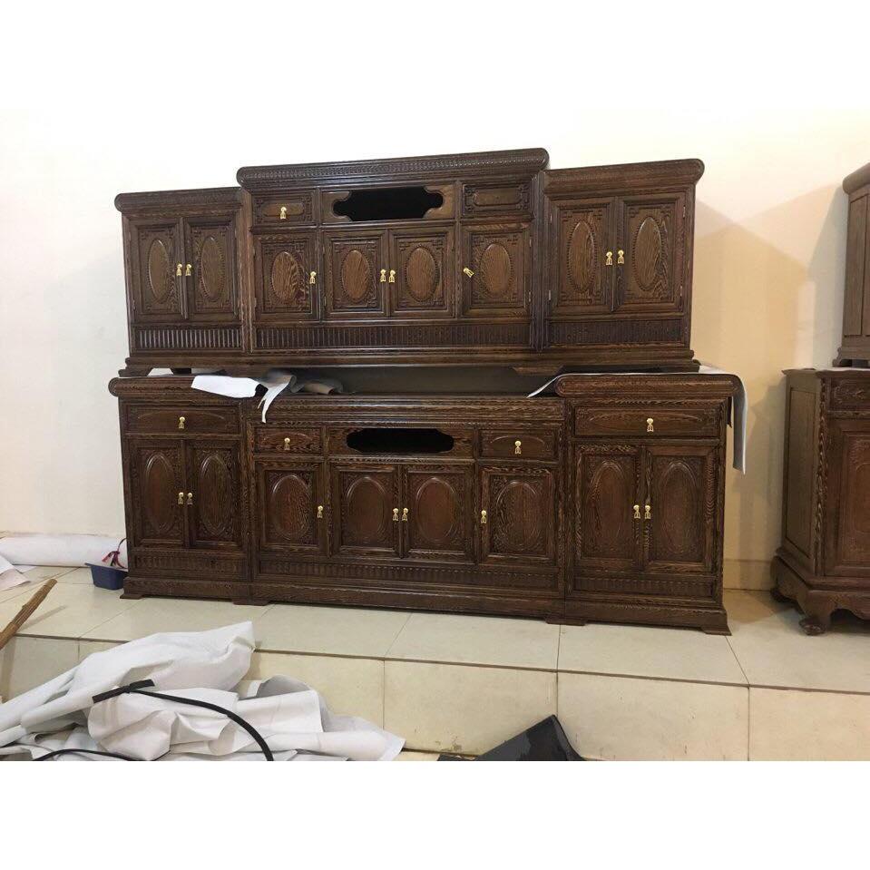 Kệ tivi mõ gỗ mun đuôi công