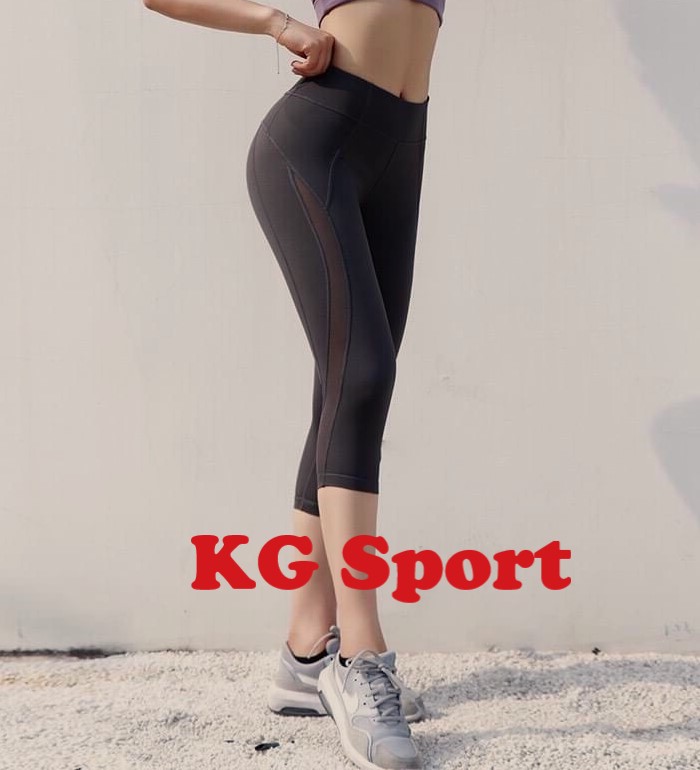 Quần legging lửng nữ phối lưới thể thao, nâng mông tôn dáng, co dãn 4 chiều, thoáng mát, trẻ trung, năng động