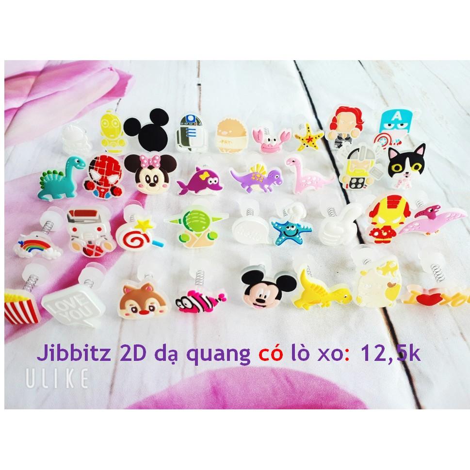 Sticker Jibbitz phản quang tự phát sáng dạ quang gắn dép sục/ dép cá sấu