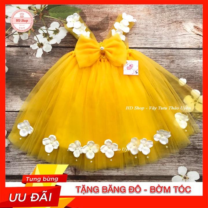 Váy Bé Gái Đầm Công Chúa Cho Bé Đính Hoa Tú Cầu