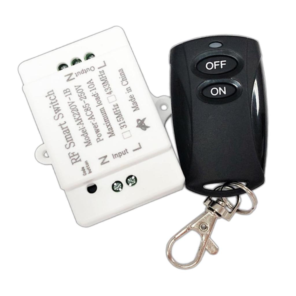 1 Channel RF Relay Wireless Remote Control Switch, 433Mhz Transmitter with Receiver, AC85-250V for Smart Home Applicance