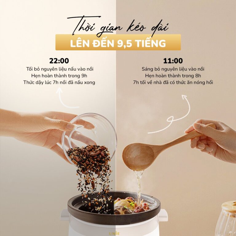 [Hàng chính hãng] Nồi nấu chậm Unie USC308 - kho hầm đa năng - 3 Lít - Lòng gốm tử sa cao cấp - Giữ trọn hương vị món ăn