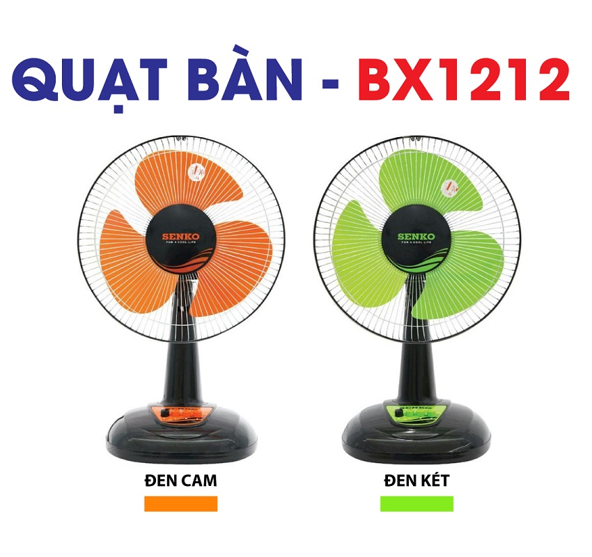 Quạt bàn 3 cánh 40W SENKO BX1212 - Giao màu ngẫu nhiên - Hàng chính hãng