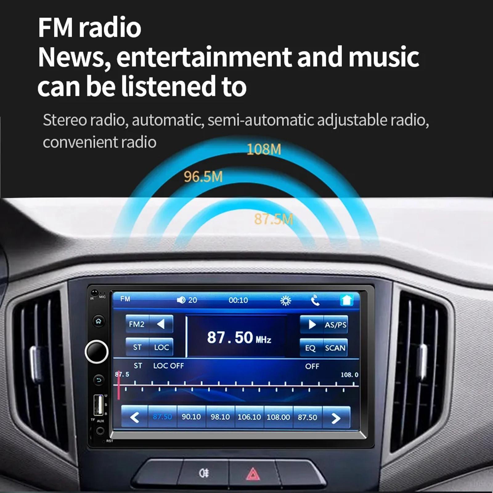 7inch Screen Car  Player Handsfree  FM Radio Remote Control