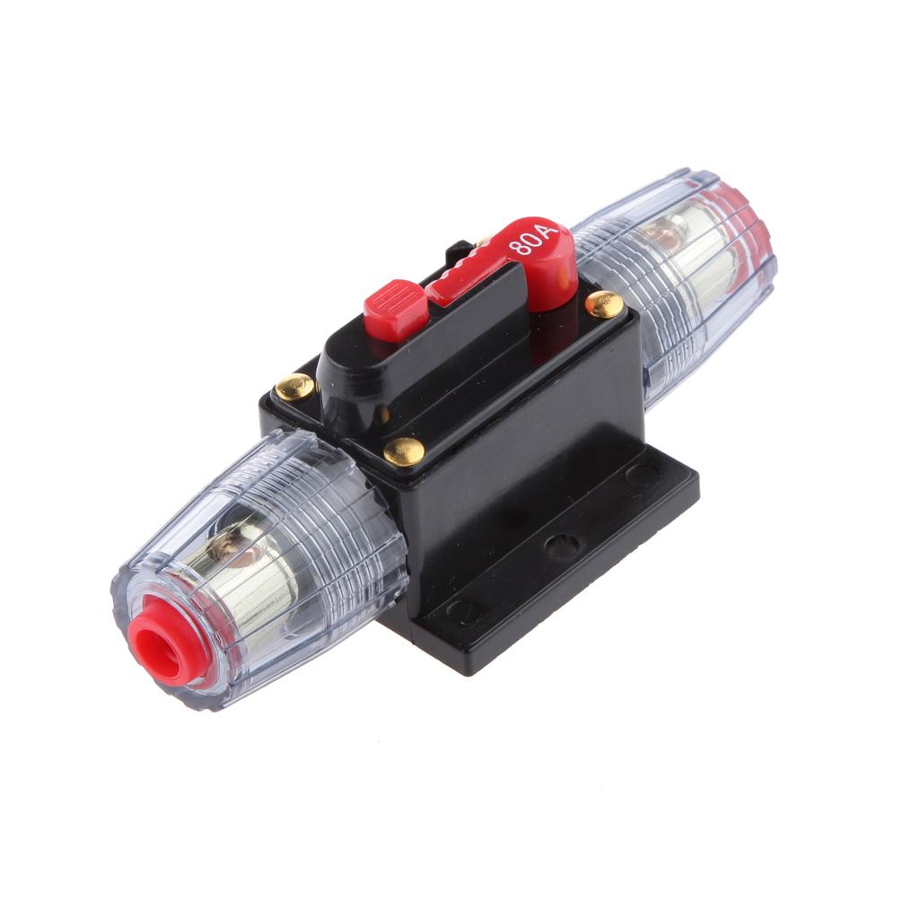 12V-24V Inline Auto Circuit Breaker 80A Manual Reset  Audio Fuse