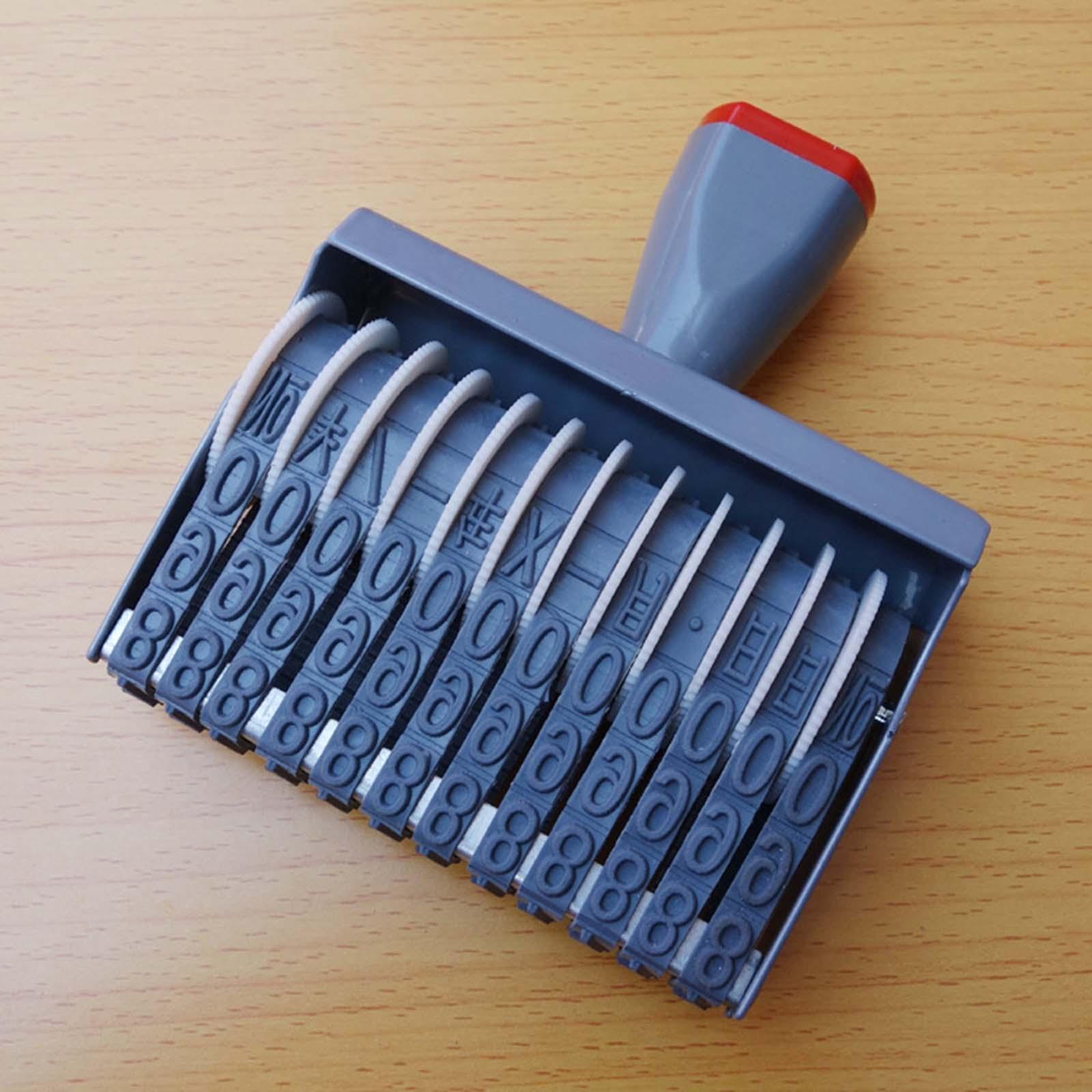 12 digits Wheel Number Stamp Number Stamp Multifunctional Craft Roller Stamp Commercial Stamp Portable Universal for Home Dormitory Document