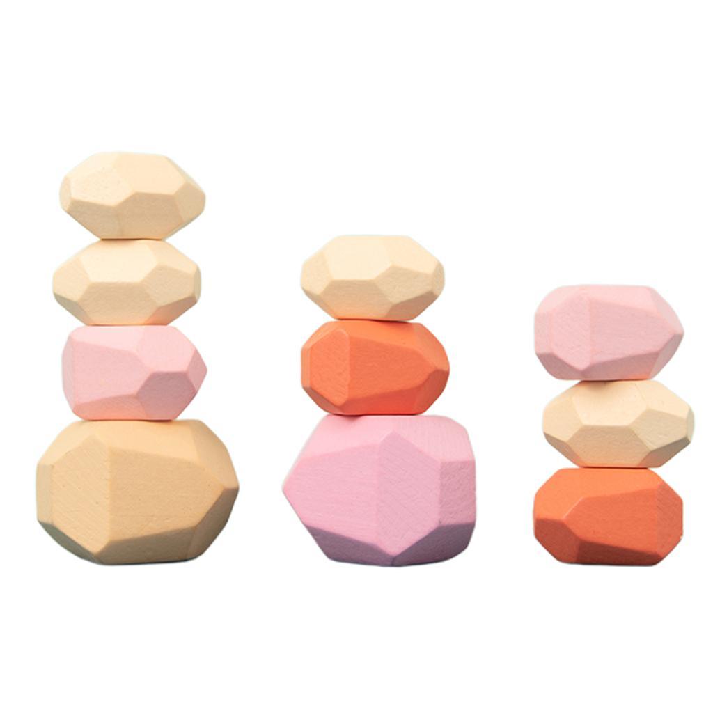 Wooden Building Blocks Stacking Construction Kids Toys 10pcs Colored