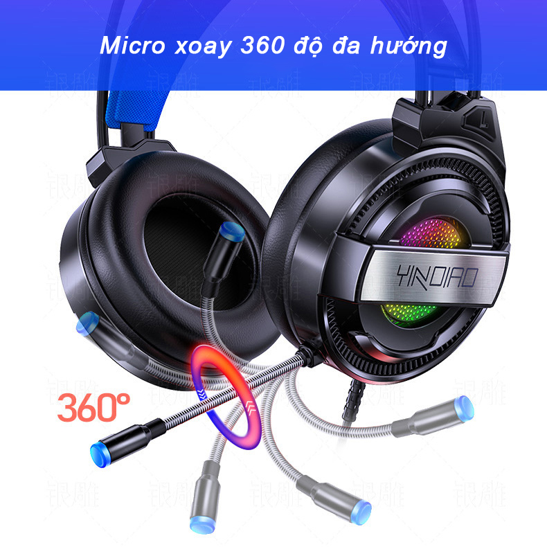 Tai nghe chụp tai gaming máy tính Over Ear SIDOTECH Q3 màu Hồng / Đen âm thanh 7.1 có mic 360 độ LED RGB lọc âm chống ồn êm ái cho game thủ chơi PUGB CSGO Liên Minh trên PC Laptop - Hàng Chính Hãng