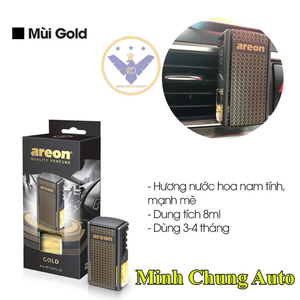 Nước hoa ô tô cao cấp chính hãng Areon kẹp cửa gió điều hòa hương Gold Sport Lux