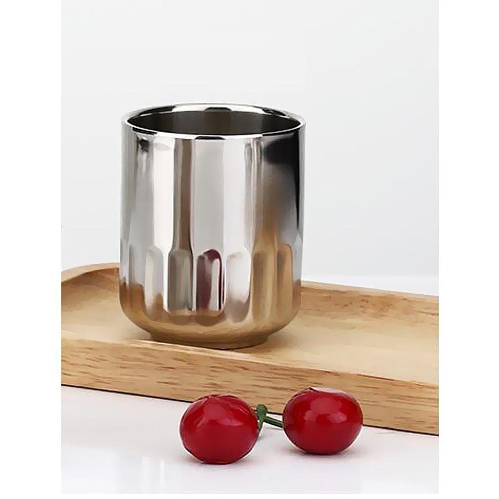 2 Pieces Stainless Steel Beer Cup Double Wall Milk Coffee Tea Mug 200ml