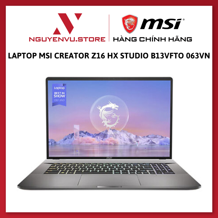 Laptop MSI Creator Z16 HX Studio B13VFTO 063VN (Intel Core i7-13700HX | 32GB | 2TB | RTX 4060 | 16 inch QHD+ 120Hz | Win 11 | Xám) - Hàng Chính Hãng