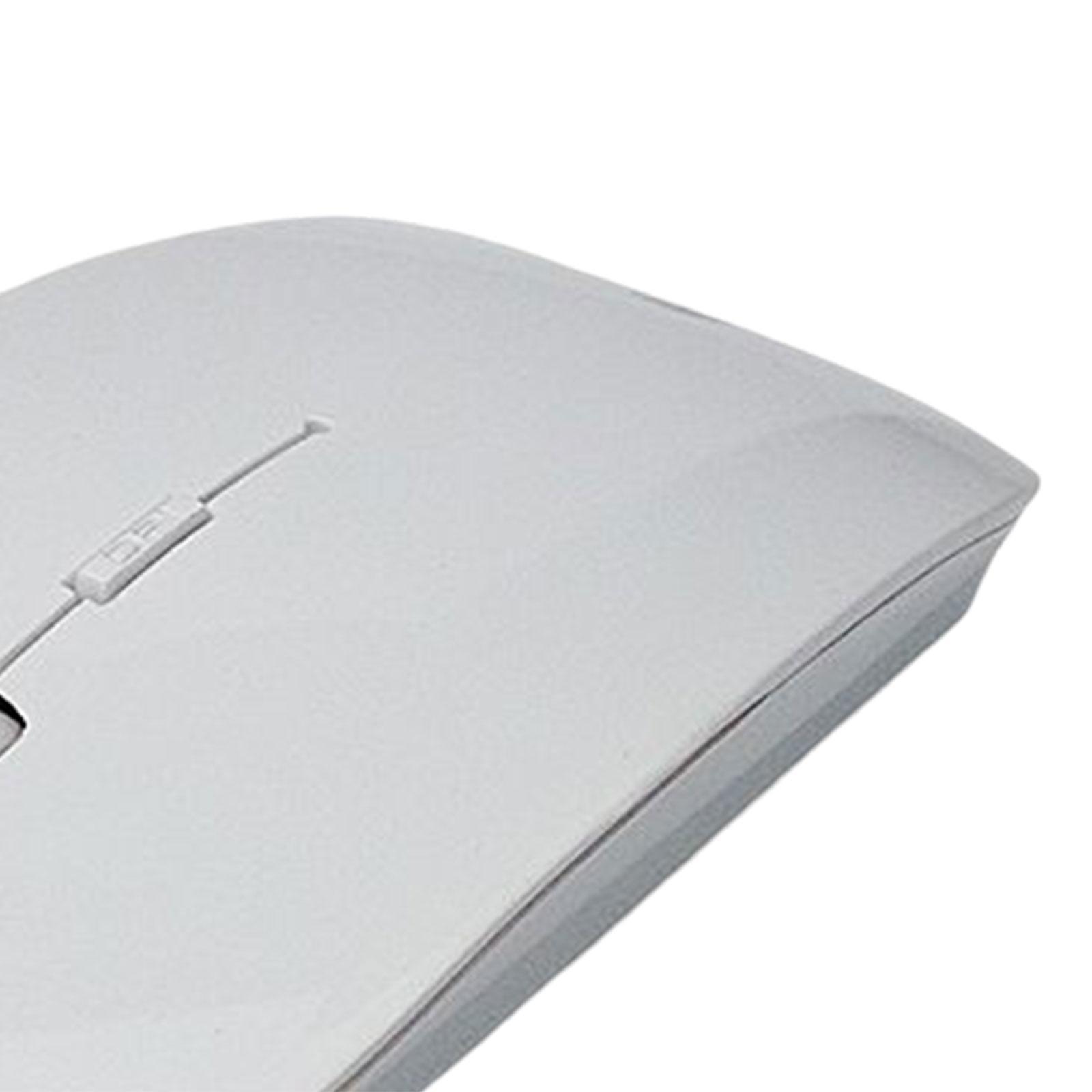 Portable 2.4G Wireless Mouse Mute Click for Computer Desktop Notebook White
