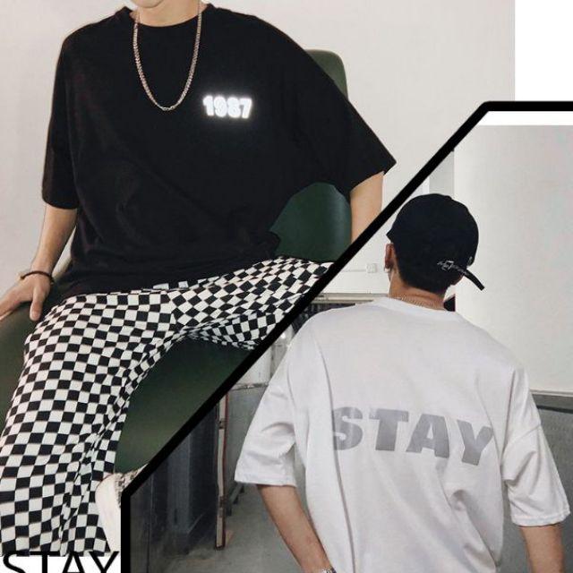 Áo thun Stee STAY 1987 Phản quang The Ngầu Style Trùm Unisex aothununisex aophongnam