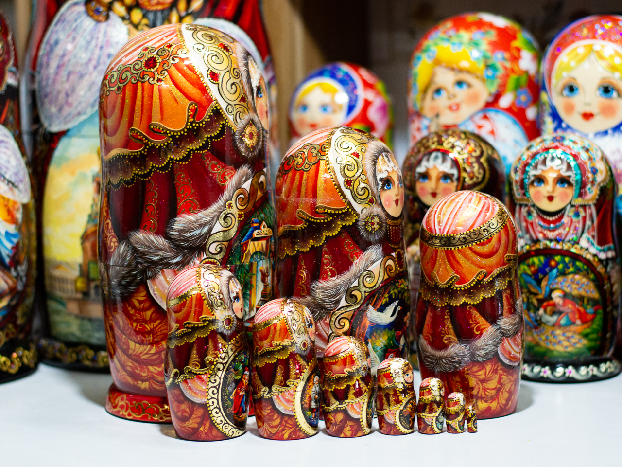 BỘ BÚP BÊ NGA MATRYOSHKA 10 LỚP CAO 26CM HOA VĂN "CHUYỆN CỔ TÍCH PUSHKIN" CỰC ĐẸP VÀ SANG TRỌNG