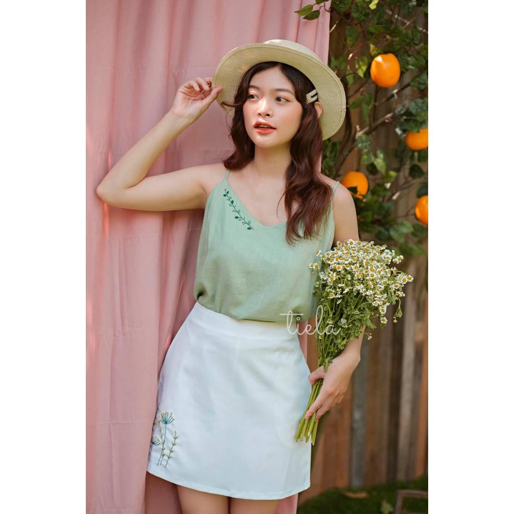 Chân váy thêu bồ công anh TIELA-Chân váy chữ A công sở- Bồ công anh skirt