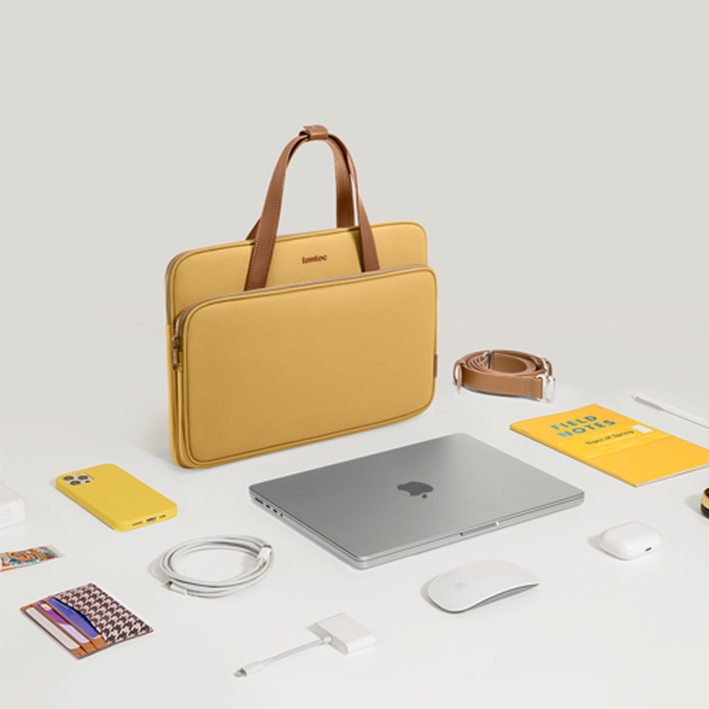 Túi Đeo Chéo dành cho Macbook 13”/14”, Ultrabook 13″ TOMTOC (USA) Premium Theher Shoulder Bag - H22C1 - Hàng Chính Hãng