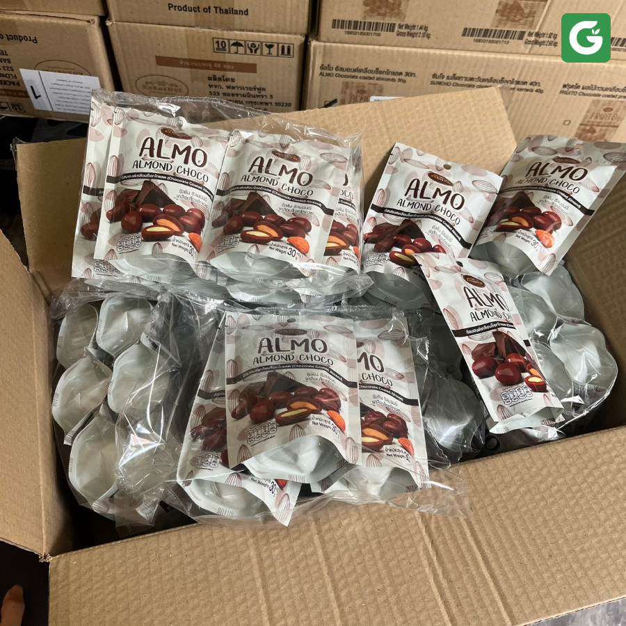 Sô Cô La Hạnh Nhân ALMO – Giòn Rụm, Thơm Ngon – Gói 30g [Hàng Thái Lan