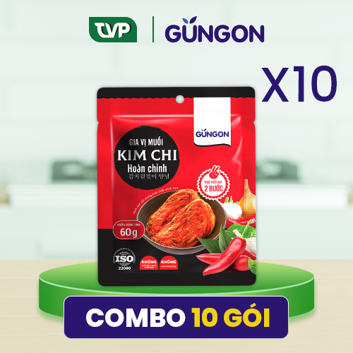 Combo 10 Gói Gia Vị Muối Kim Chi Hoàn Chỉnh Gungon Chuẩn Vị Hàn Quốc 60g/gói