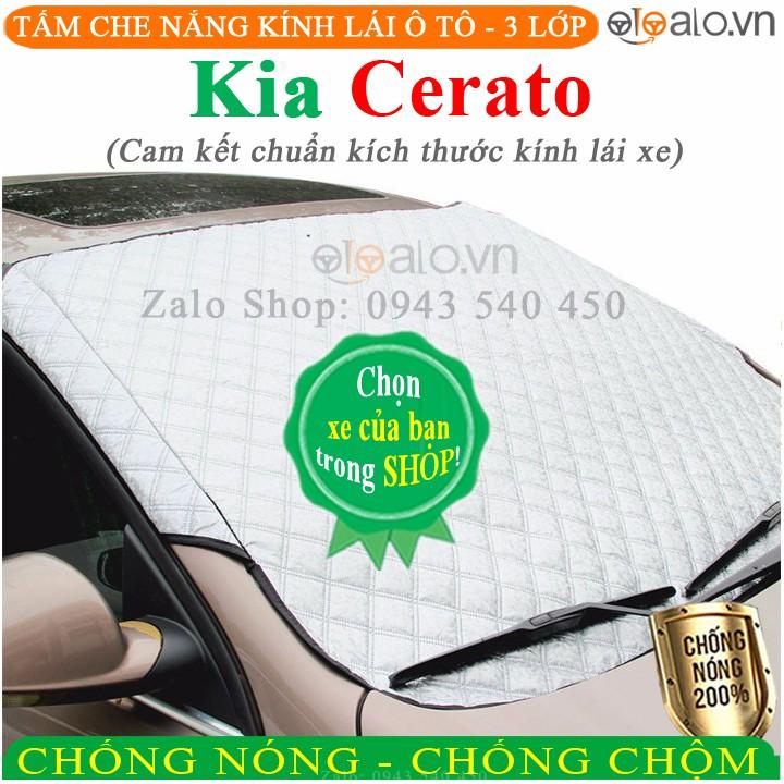 Tấm che chắn nắng kính lái ô tô Kia Cerato CAO CẤP 3 Lớp Chắn Nắng Cản Nhiệt | OTOALO