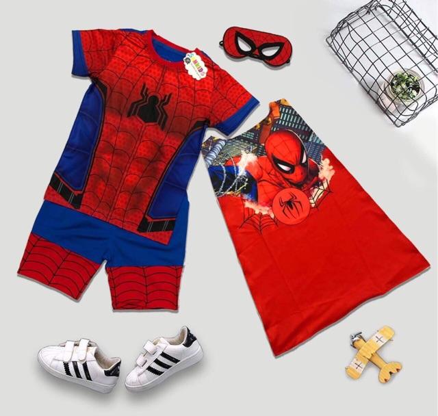 Bộ đồ siêu nhân nhện ngắn spider man Samkids (có bảng size hình cuối)