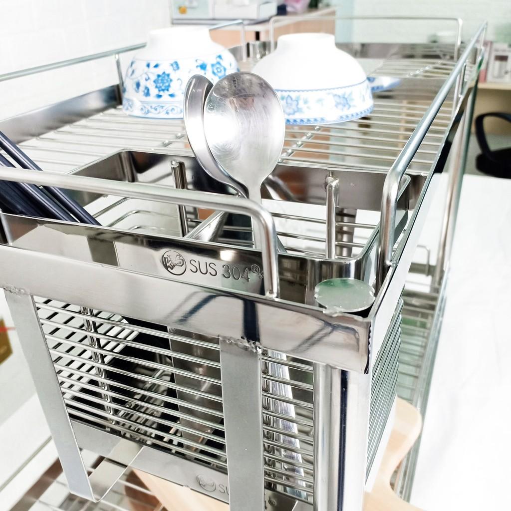 Kệ úp chén bát inox 304 kèm khay hứng thông minh, tiện dụng