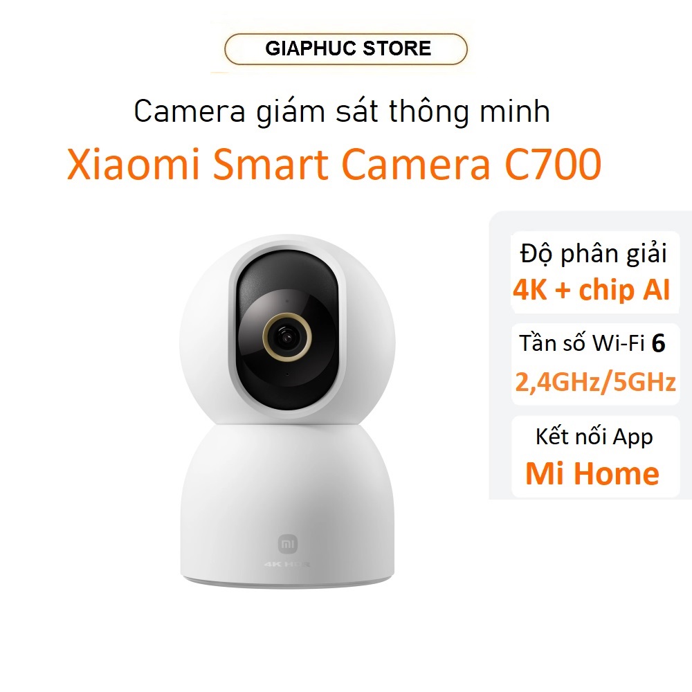 Camera thông minh Xiaomi C700 4K Camera quan sát HDR Video trực quan siêu trong suốt 360 độ - GiaPhucStore | Hàng Chính Hãng