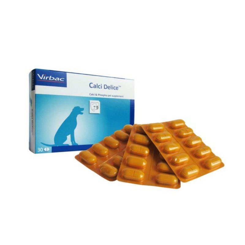 Canxi delice virbac hàng chính hãng cho chó mèo hộp 30 viên
